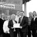 Das Integrationsteams des betrieblichen Eingliederungsmanagement der Chemion Logistik GmbH (ChEM): Irene Dippel, Gabriela Kolvenbach, Monika Gerlieb, Wolfgang Oertel (Betriebsrat), Uwe Menzen (Geschäftsführer), Hans-Peter Kreutz und Andrea Kraus (v.l.n.r.).